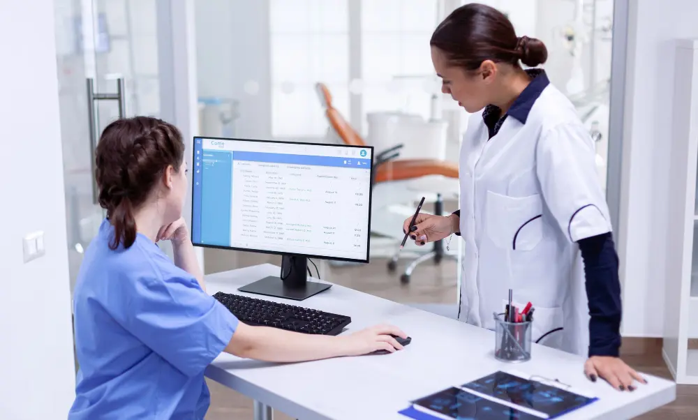 Front office staff scheduling patient appointments